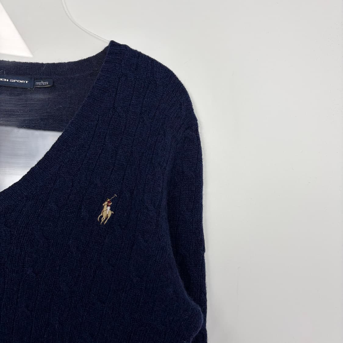 폴로 랄프로렌 브이넥 꽈배기 니트 티셔츠 상품이미지3