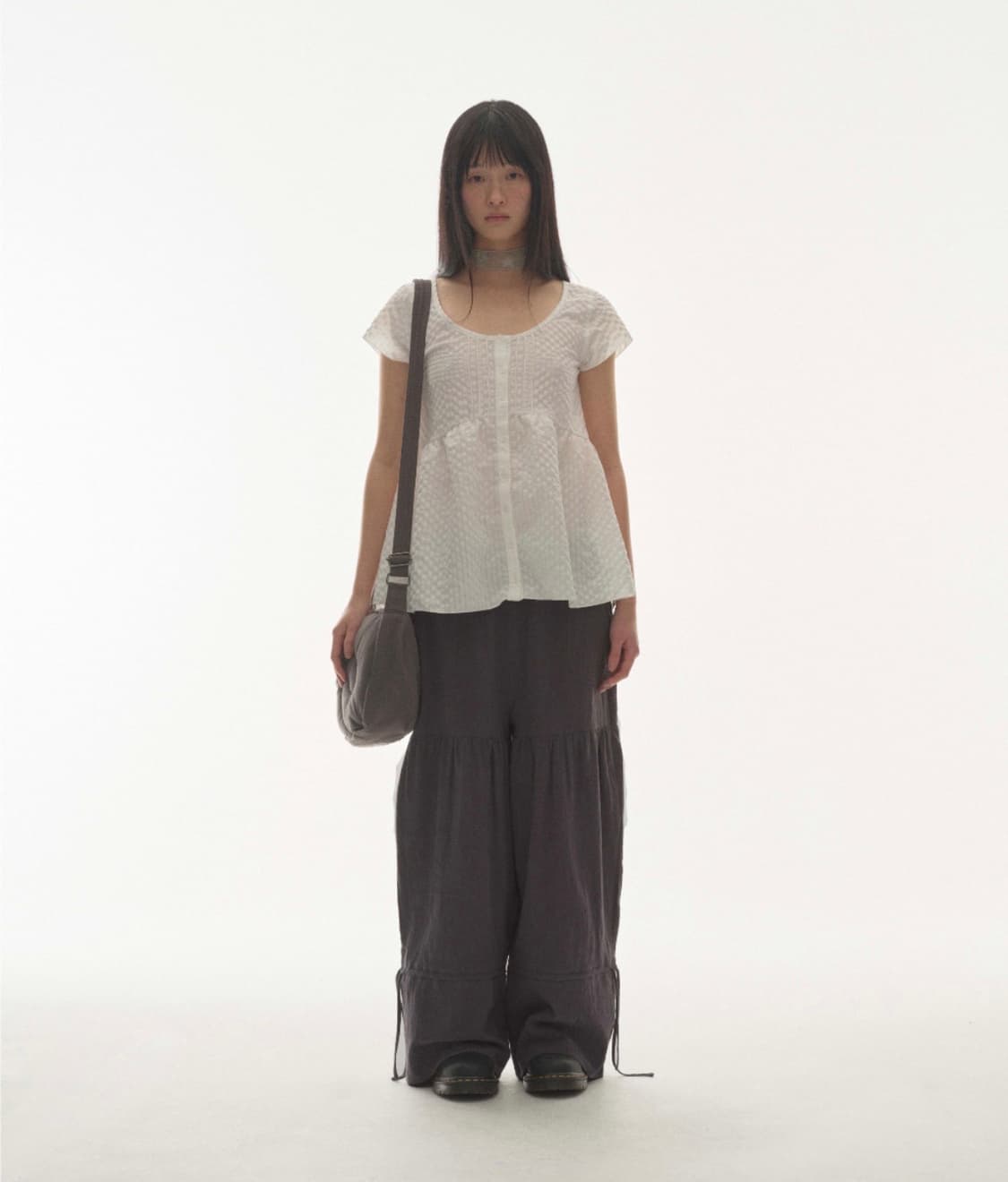 코이세이오(COYSEIO)SHIRRING ROUGH PANTS NAVY  상품이미지1