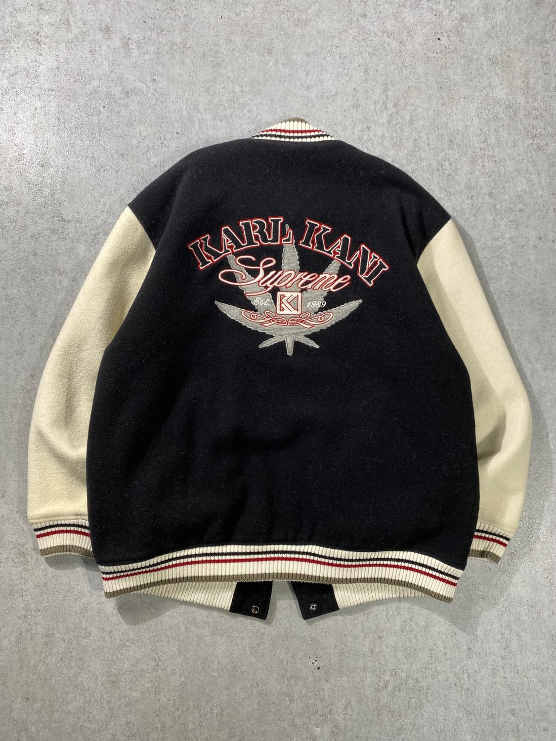 [L] 90-00s Karl Kani 칼카니 올드스쿨 울 바시티 자켓 상품이미지5