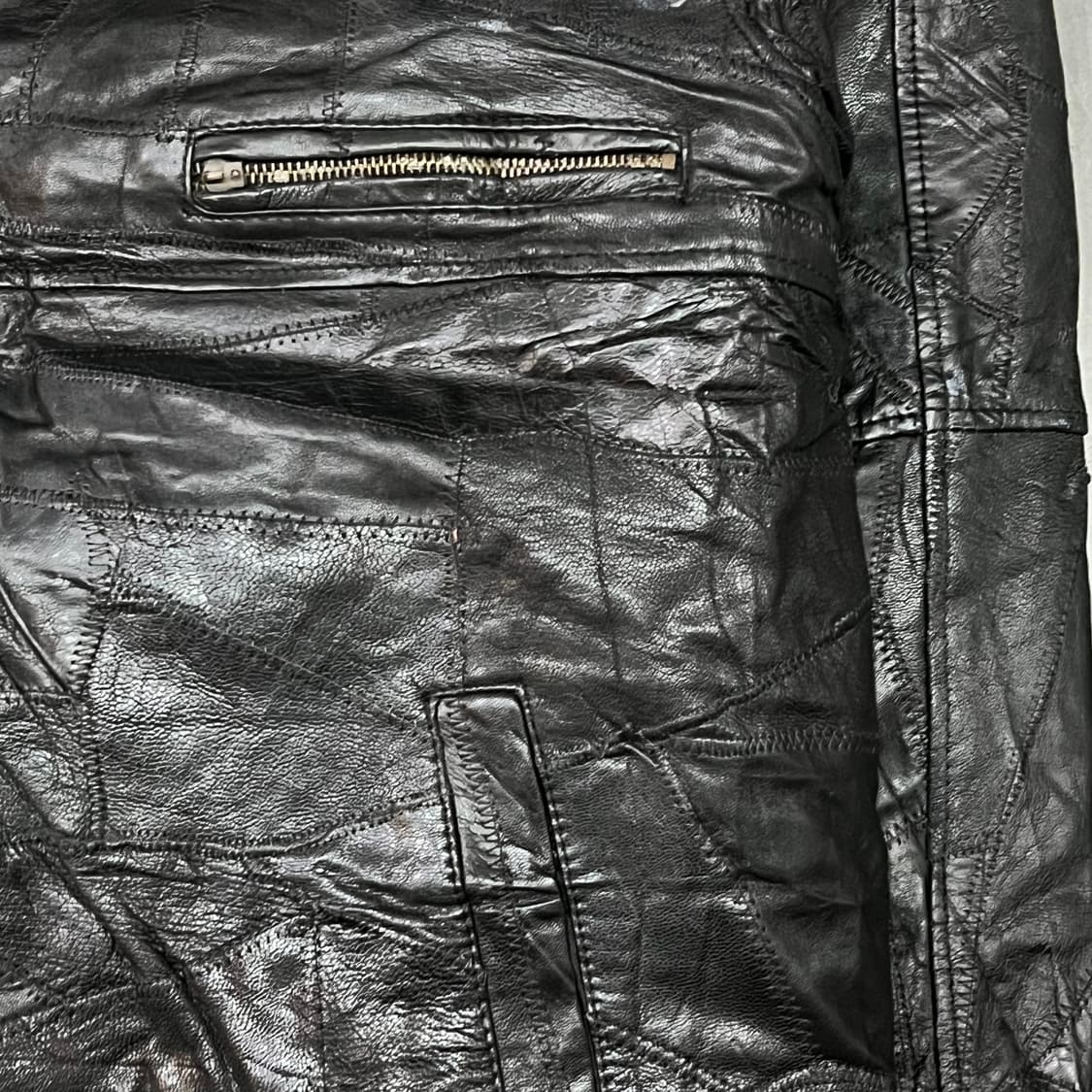  USA 빈티지 레더 스티치 블루종 y14898 상품이미지4