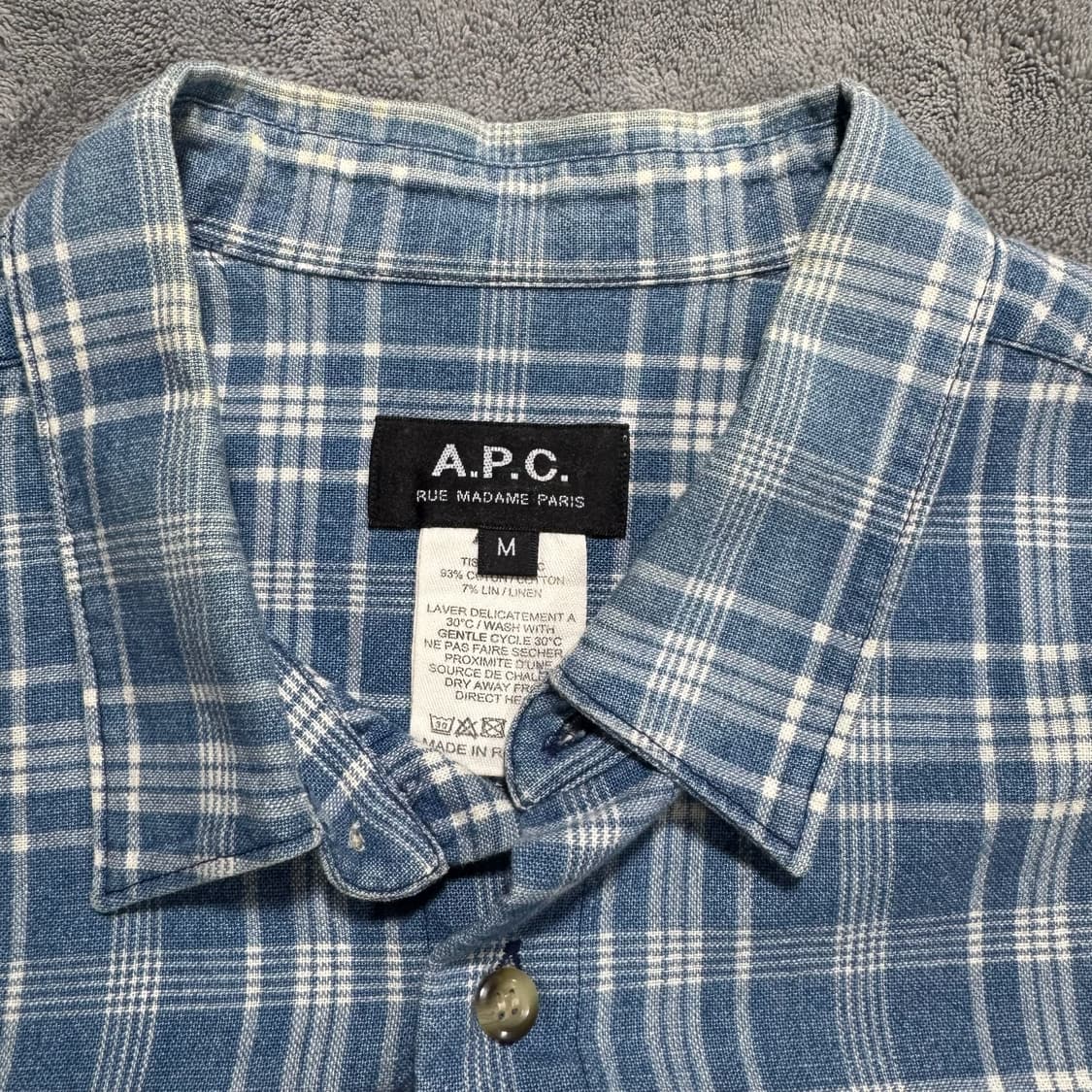 A.P.C. 아페세 블루 체크 셔츠 상품이미지4