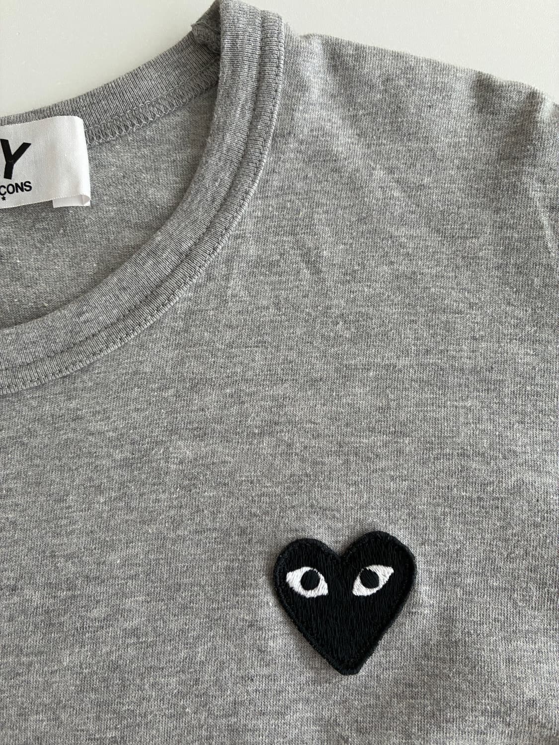 XL) 꼼데가르송 반팔 티셔츠 블랙와펜 그레이 상품이미지5