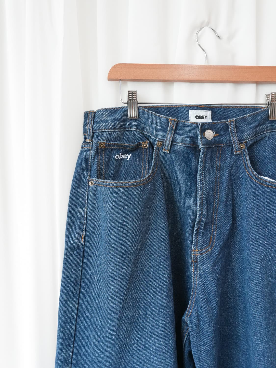 OBEY BIG WIG BAGGY DENIM 스톤 워시 인디고 (32) 상품이미지5
