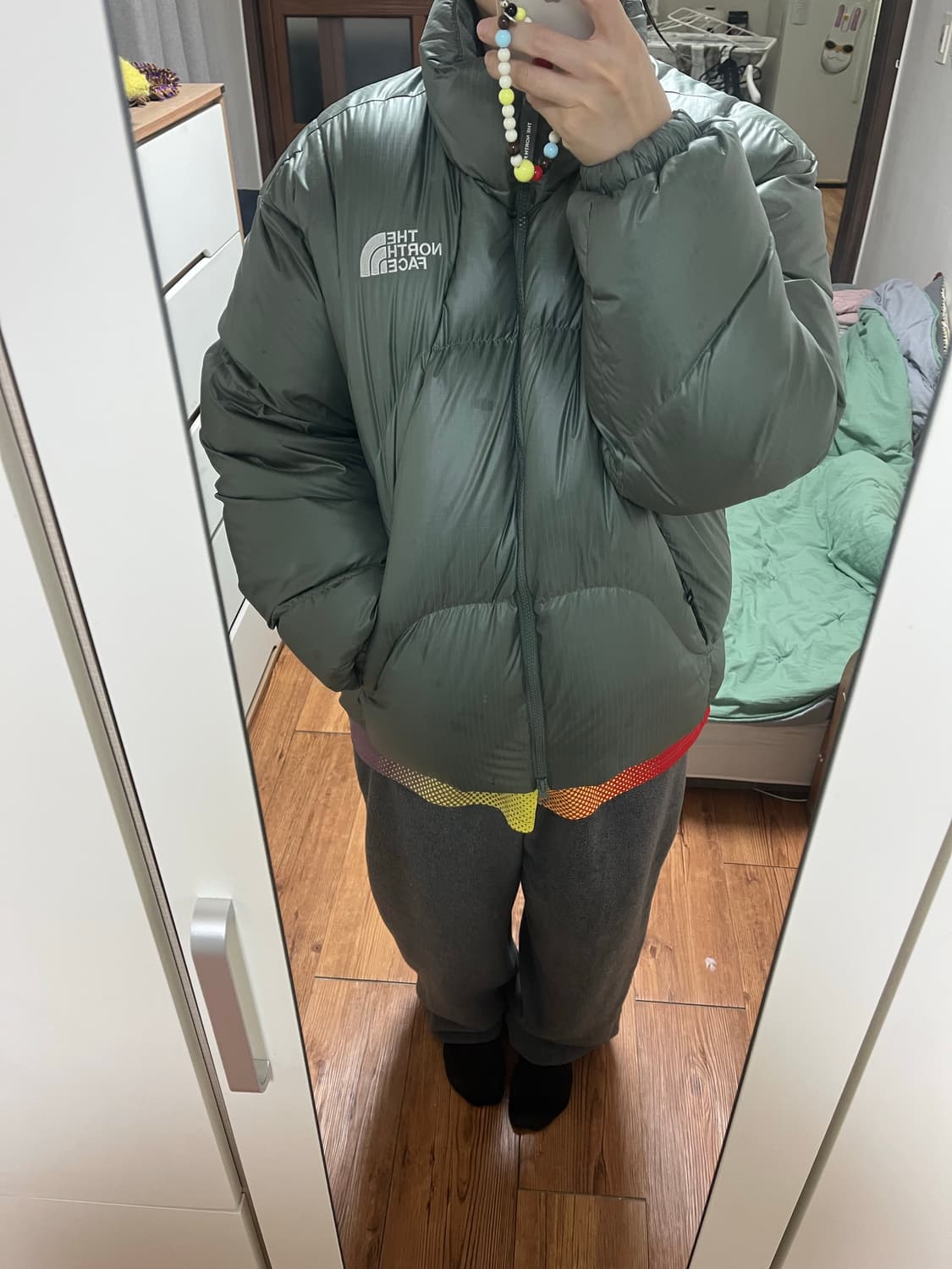 노스페이스 화이트라벨 웨이브 RDS 다운자켓 (카키) 상품이미지1