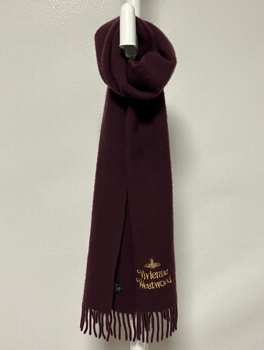 크리스마스 연말컬러 버건디 골드 비비안웨스트우드 머플러 상품이미지1