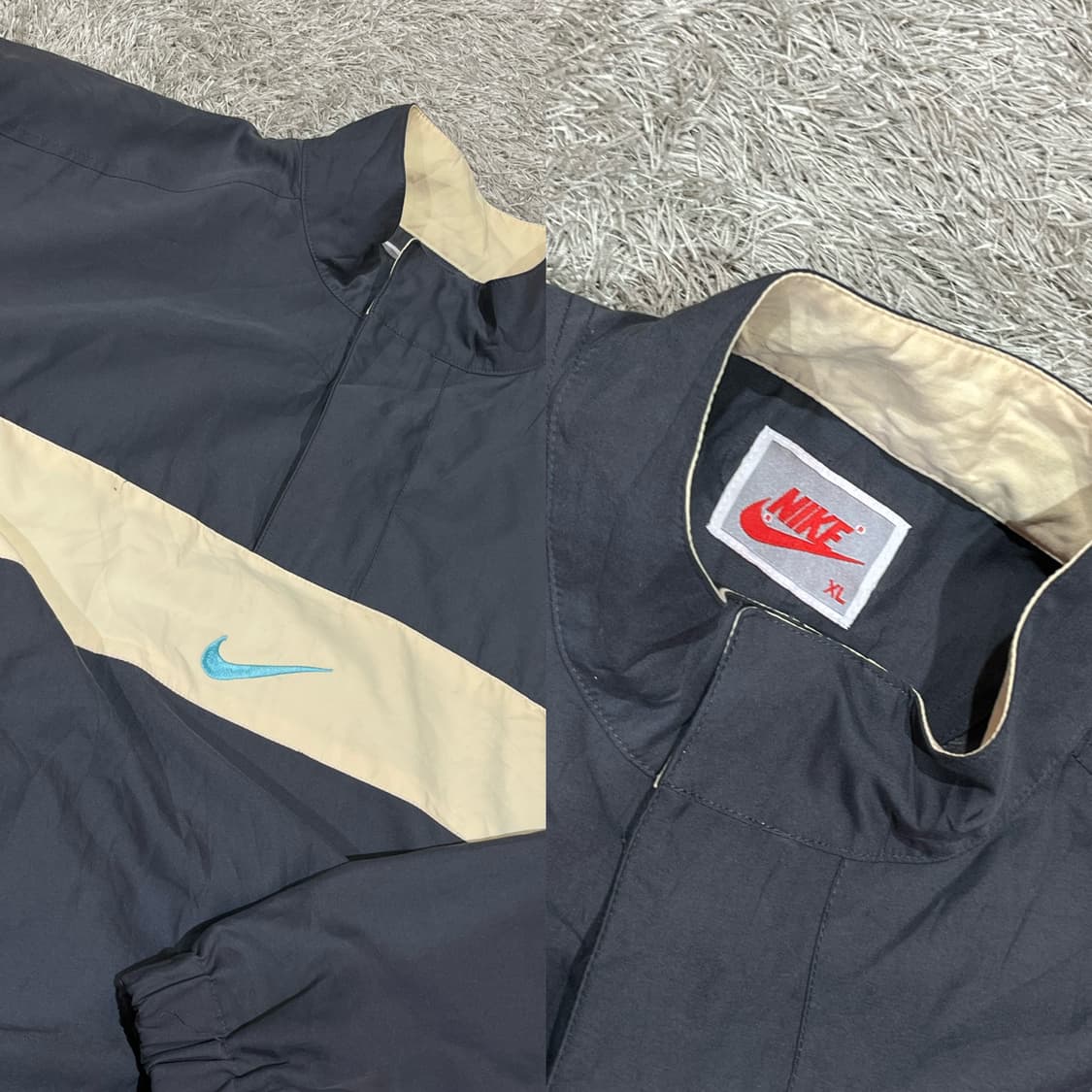 나이키 차콜 아이보리 배색 아노락 상품이미지5