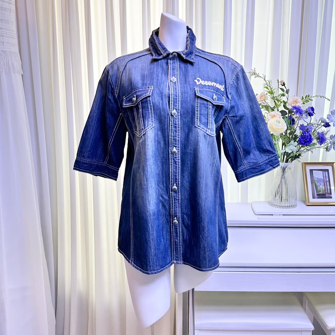 인더애틱 union jack denim shirt 상품이미지1