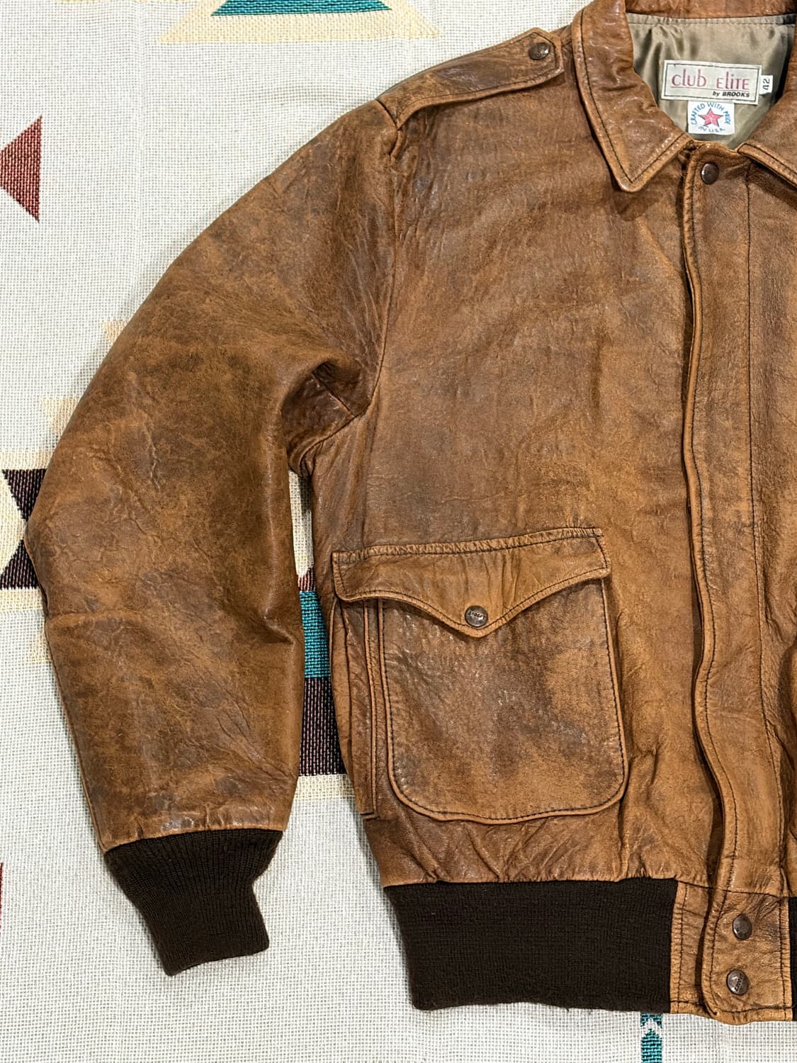 80s USA 브룩스 레더 A2 플라이트 자켓 상품이미지3