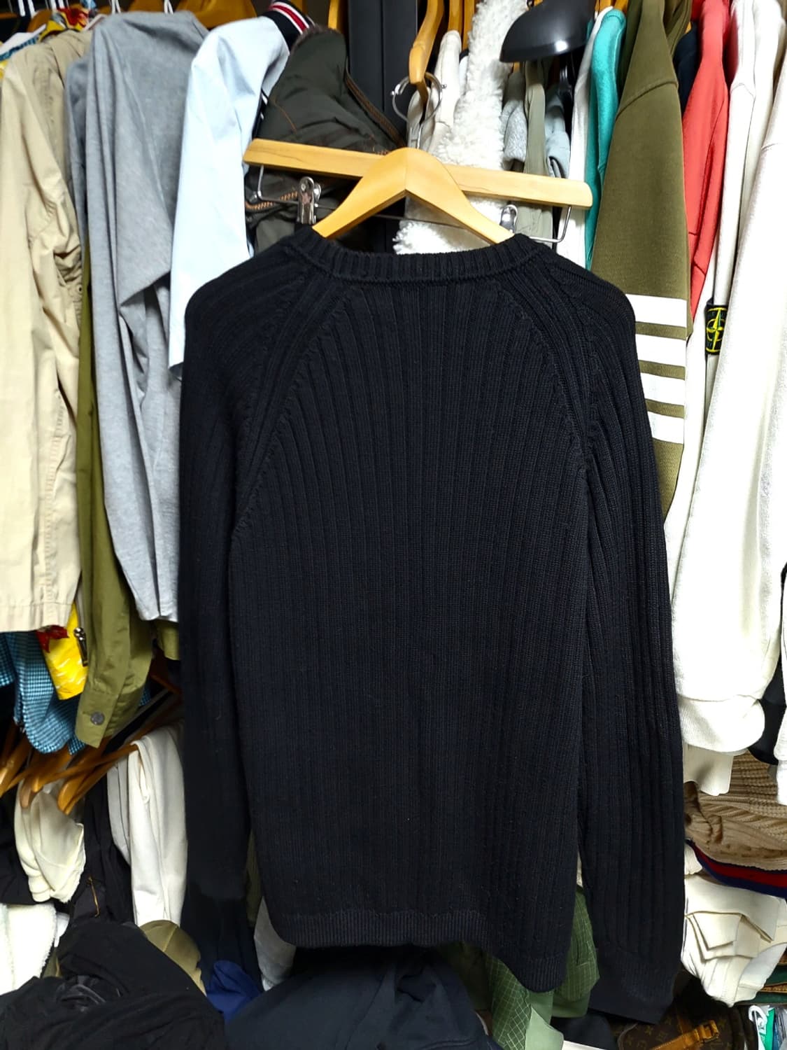 펜디 블랙 로고 울 골지 니트 56 정품검수완료 상품이미지9