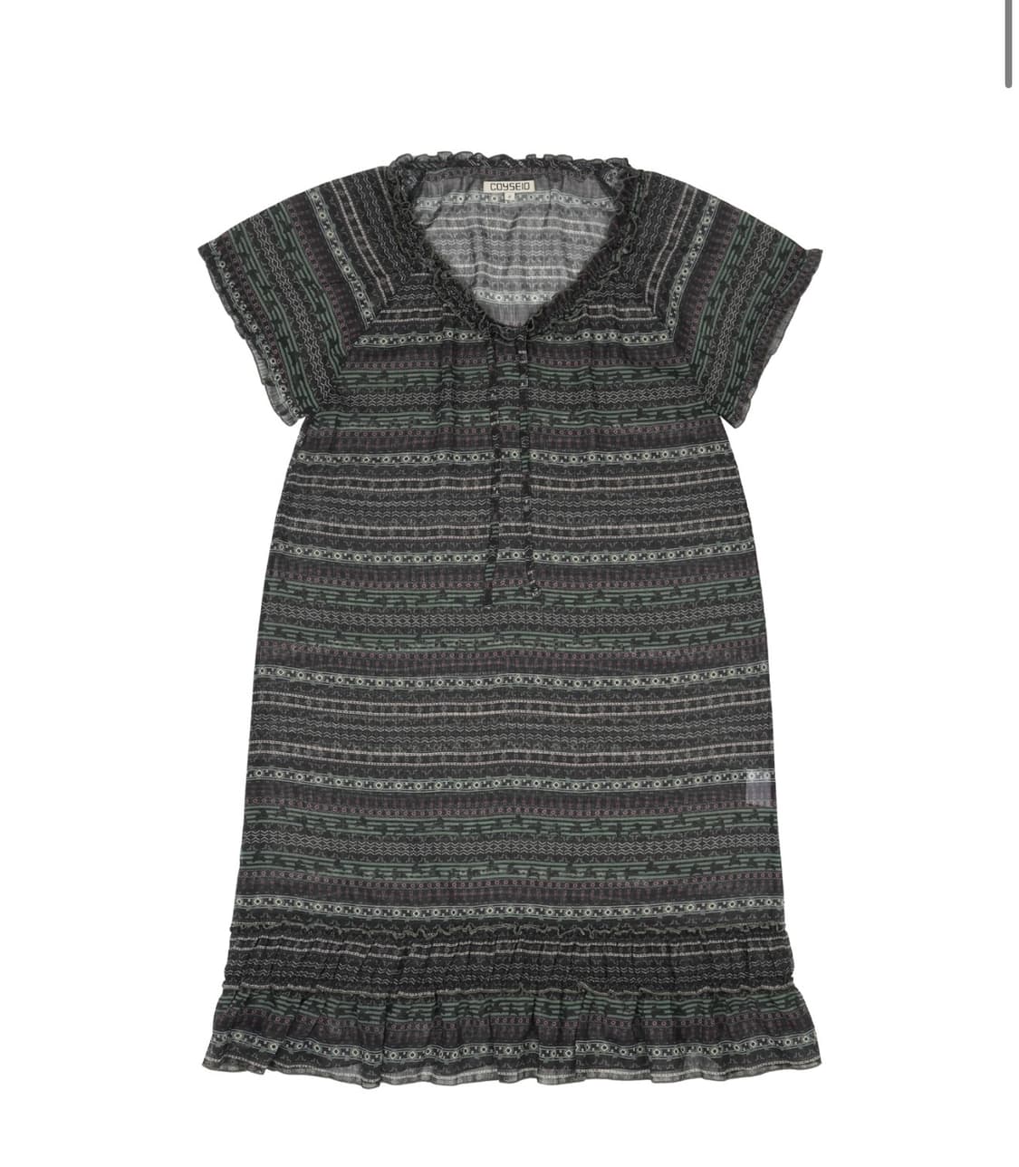 CHIFFON SHIRRING ONE PIECE DARK GREEN 상품이미지1