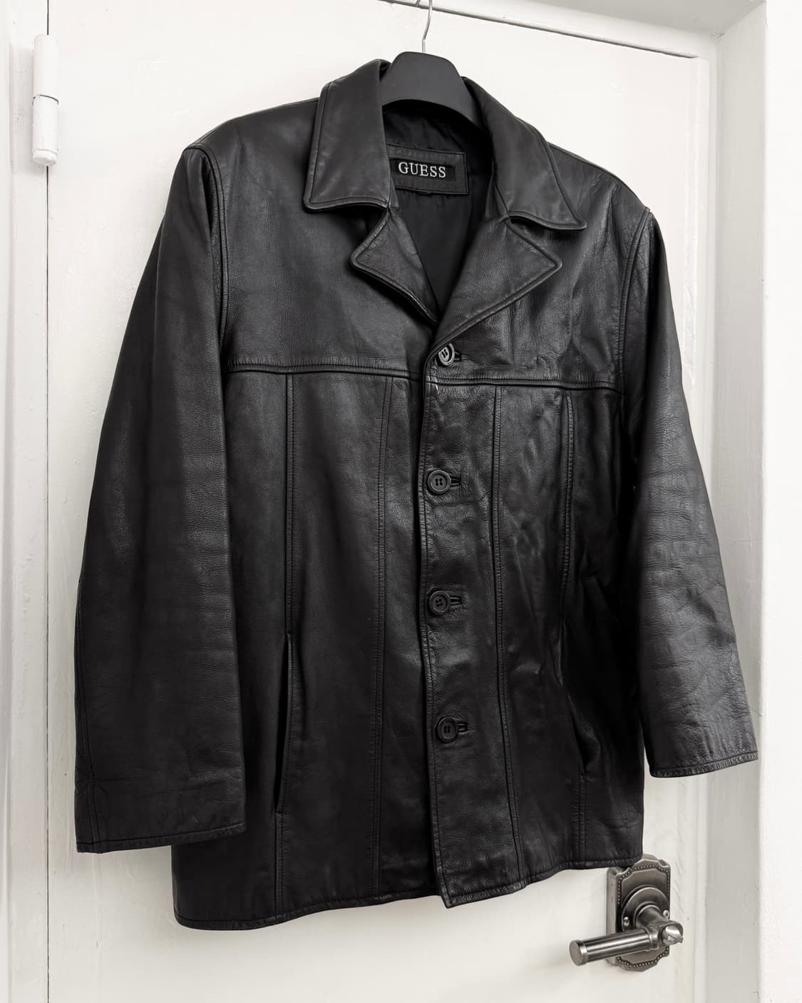  90s GUESS Genuine Leather Car Coat 상품이미지2