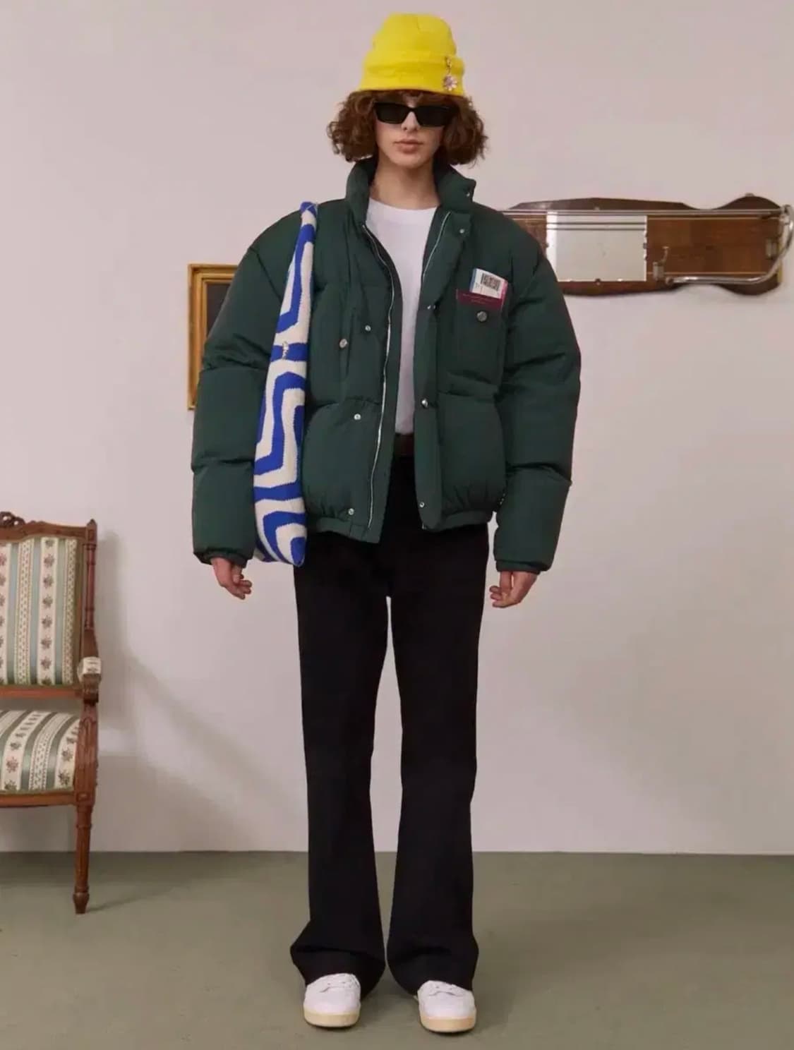 [L] STU 22FW 덕 다운 숏 자켓 그린 패딩 STU OFFICE 상품이미지1