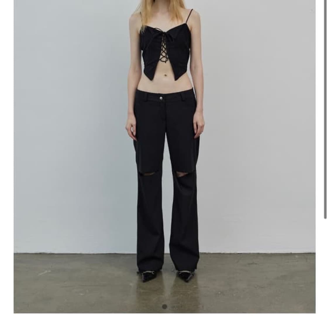 [S] 보헤미안서울 로우라이즈 슬랙스 블랙 상품이미지2