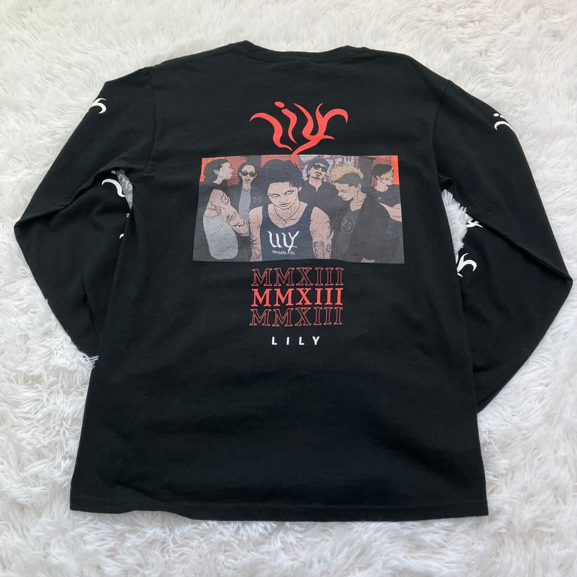 빈티지 갱스터 캐릭터 프린팅 긴팔 751 y2k 스트릿 갸루 펑키 일본빈 상품이미지1