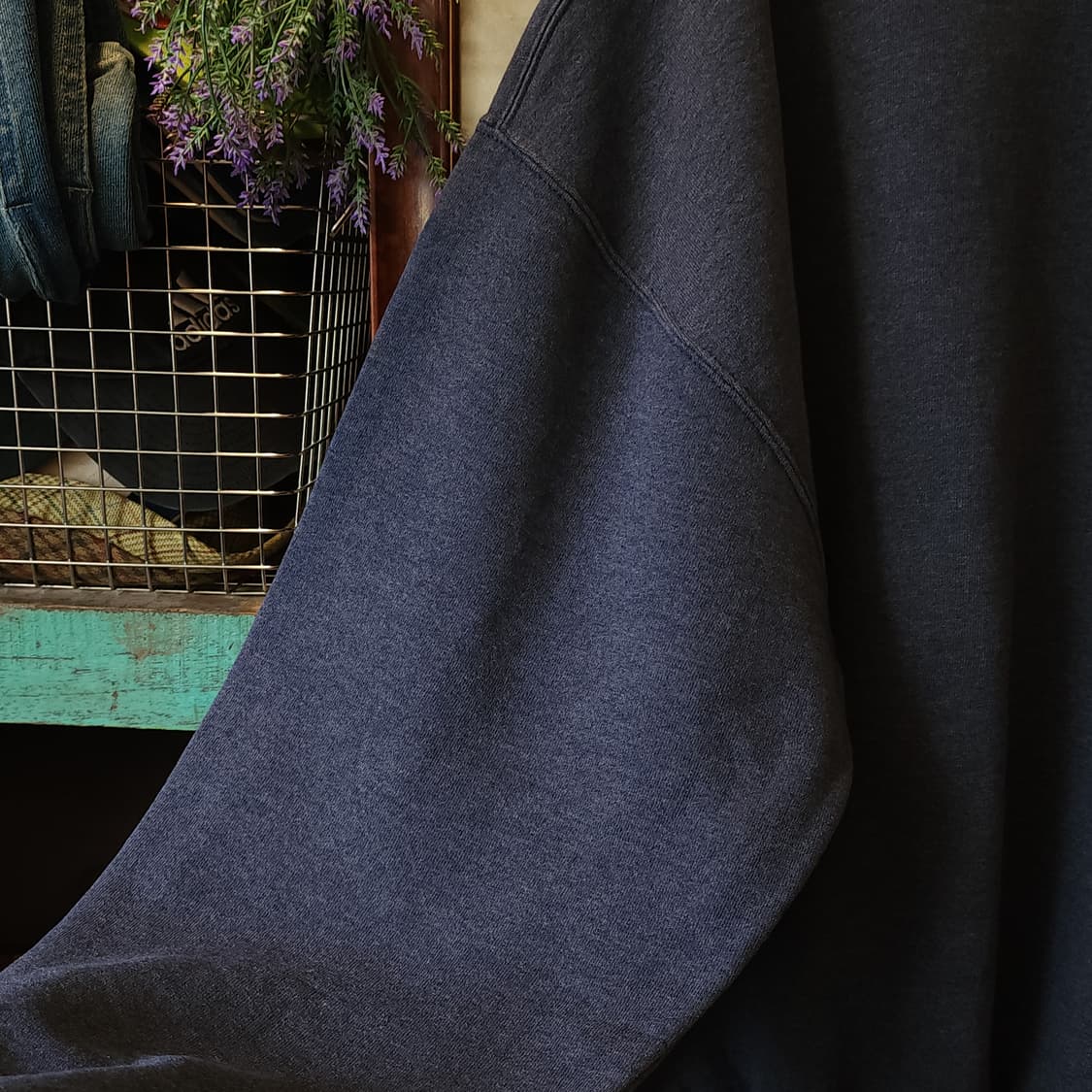 90s 러셀 맨투맨 스웻셔츠 블랭크 빈티지 블루 그레이 XXL 상품이미지10