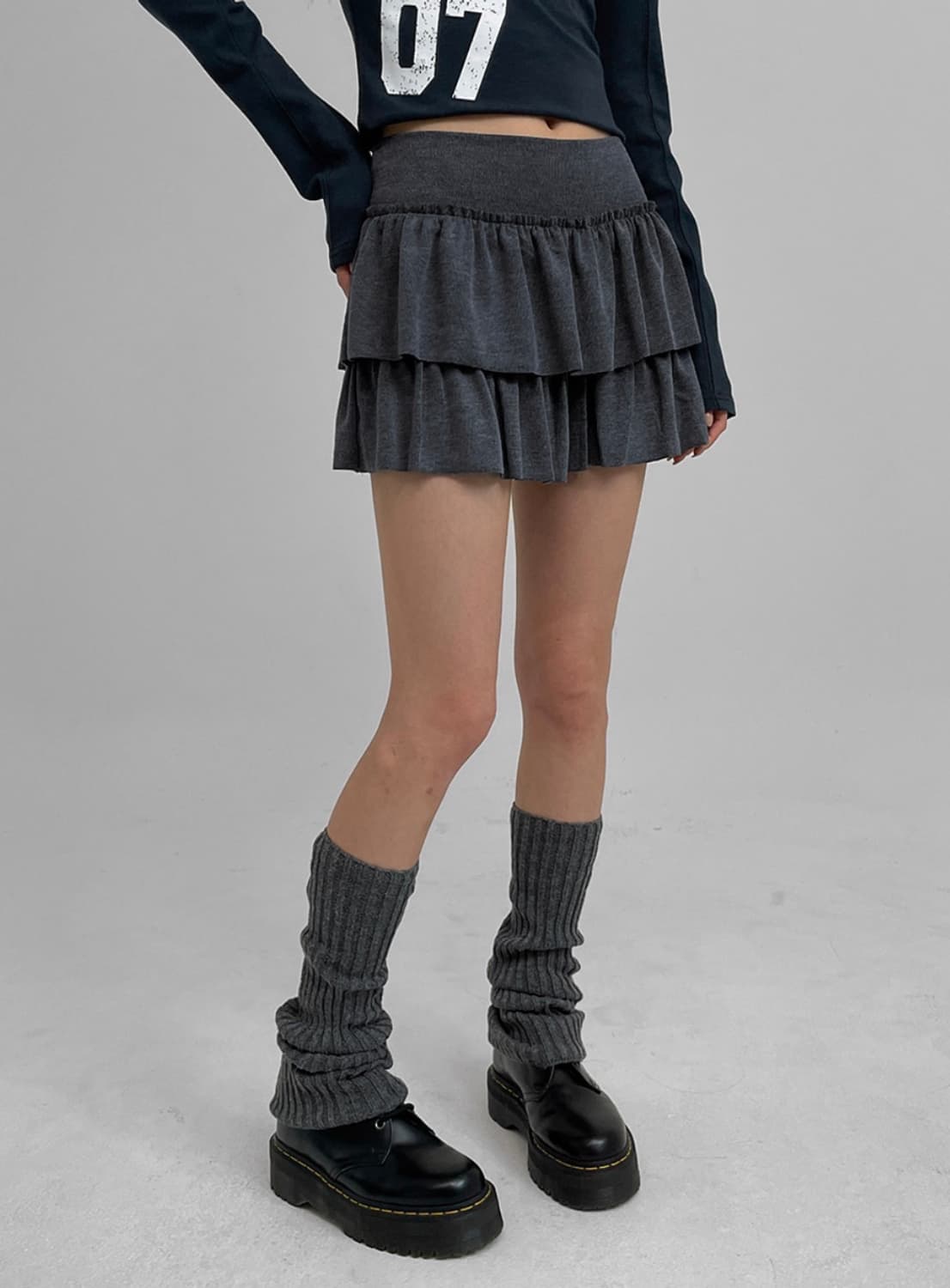 블랙업 코카 캉캉 스커트팬츠 차콜 상품이미지2