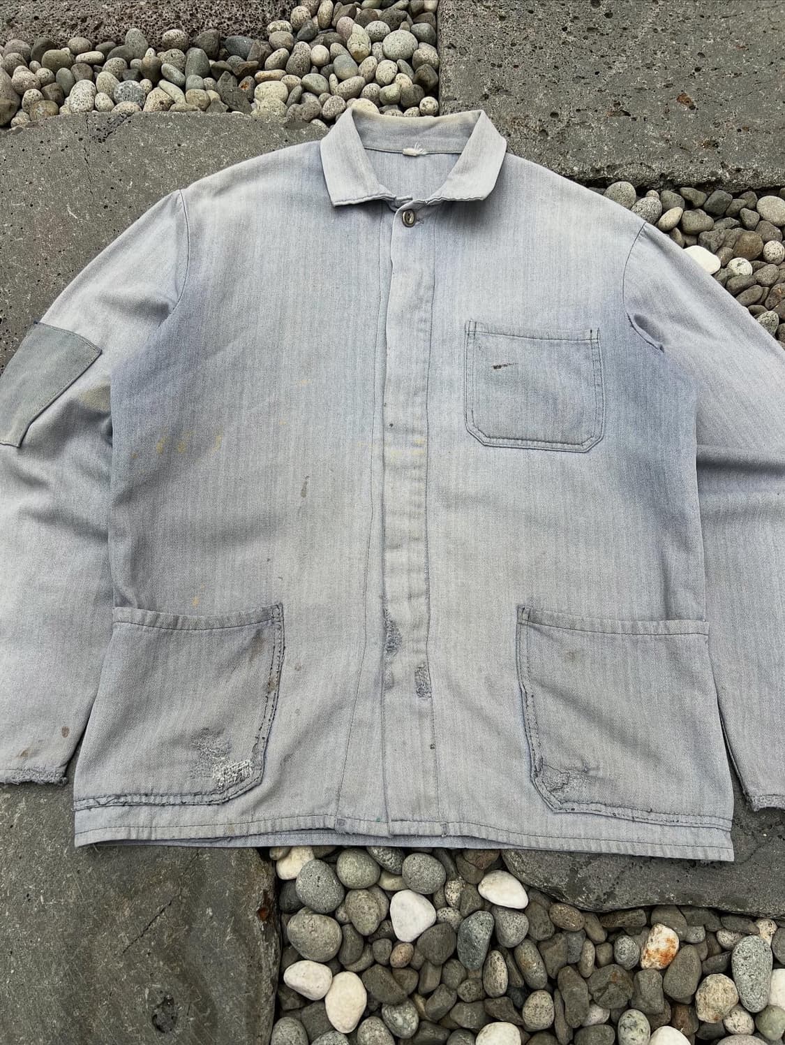 OLD EURO VINTAGE HBT GREY 패치워크 빈티지워크자켓 상품이미지3
