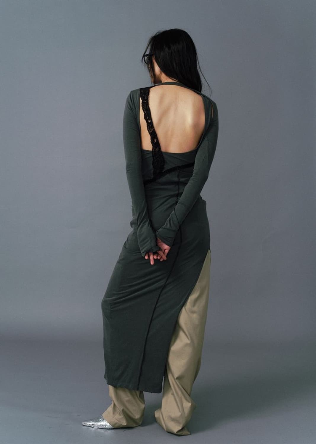 에스이오 백홀 레이스 져지 드레스 상품이미지1