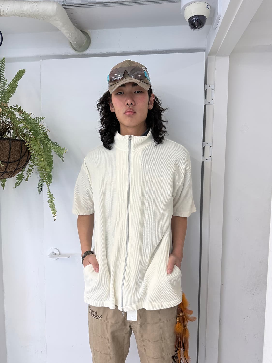 waffle half sleeve zip up 상품이미지1