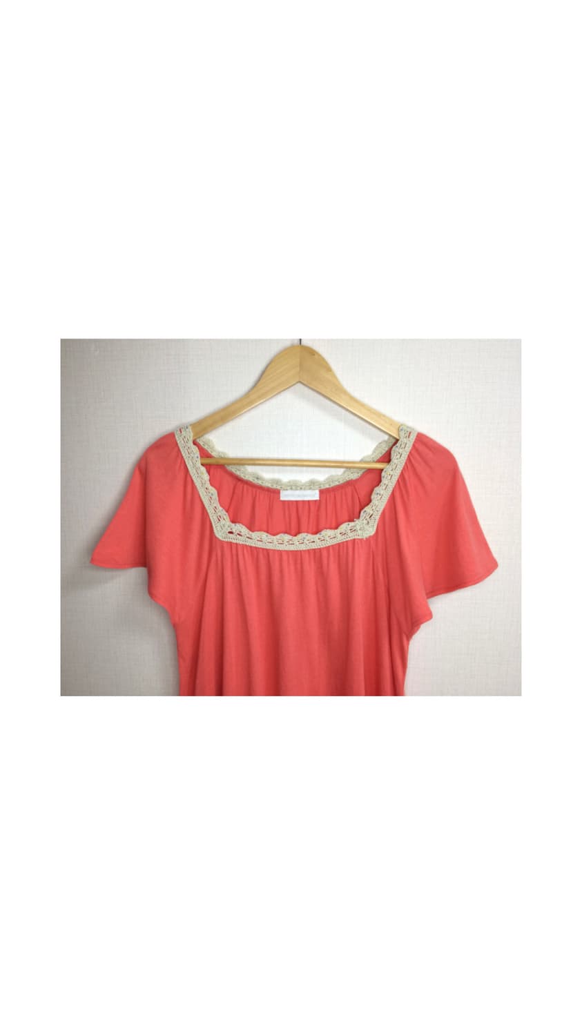 빈티지 코랄 스퀘어넥 티셔츠 상품이미지2