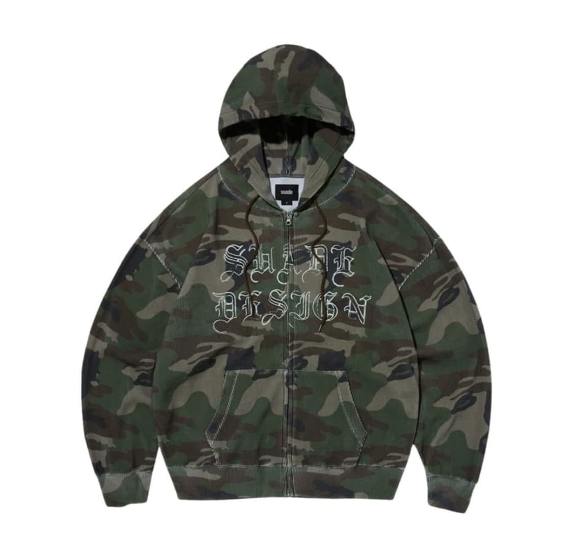 스웨이드 써멀 카모 후드집업 상품이미지1