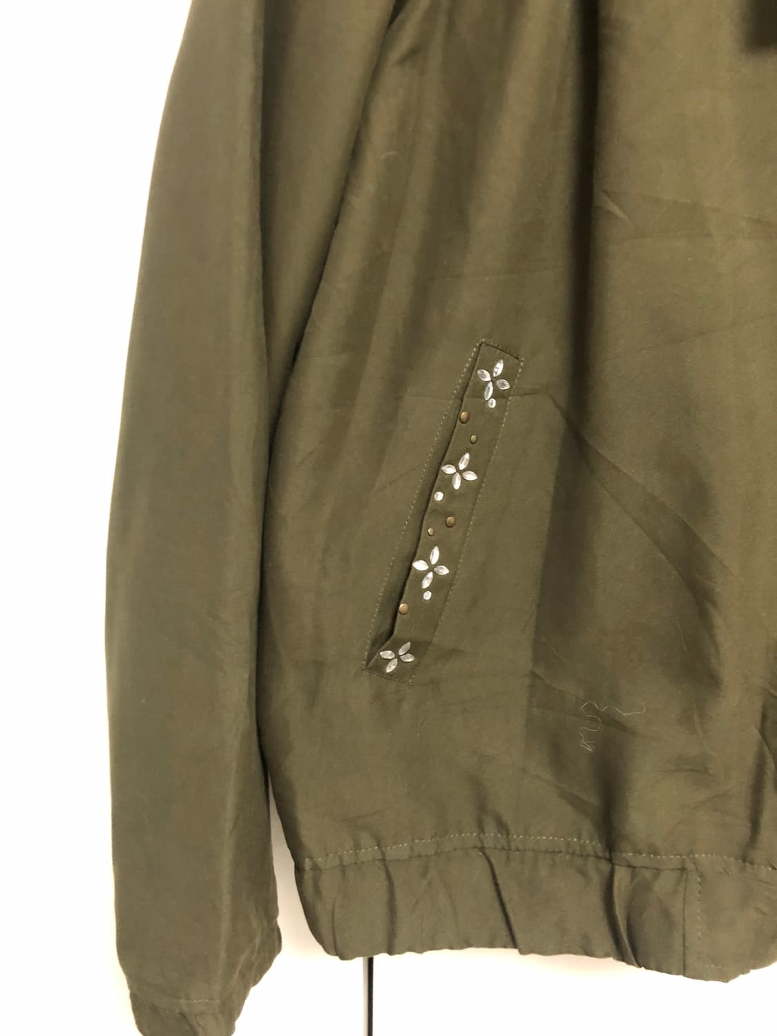 카키 큐빅 포인트 셔링 자켓 상품이미지4