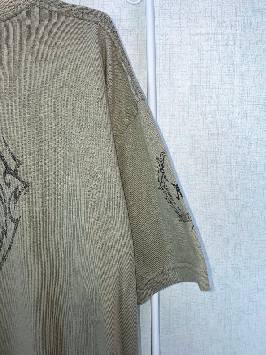 빈티지 카키 레터링 반팔 티셔츠 y2k 스트릿 갸루 펑키503   상품이미지4