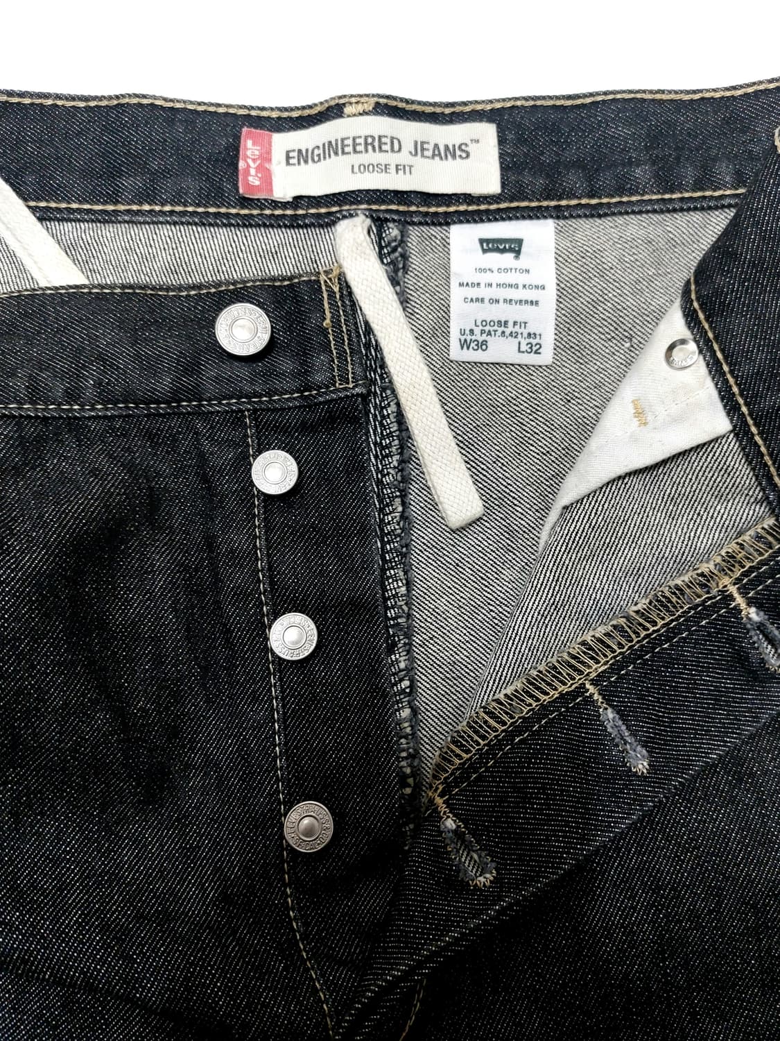 리바이스 엔지니어드 데님 흑 청바지 36 상품이미지6