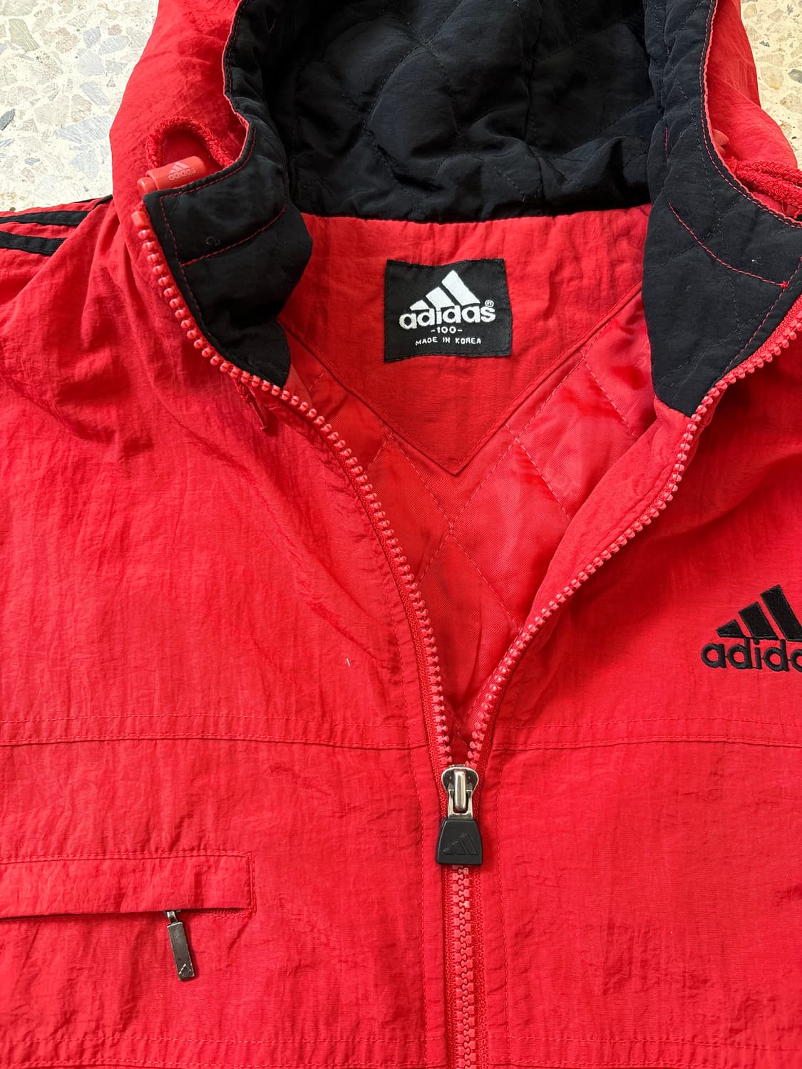 90s'adidas 레드 후드 바람막이 상품이미지9