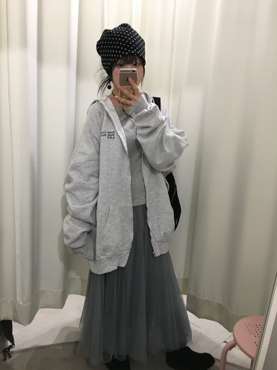 도트 넥워머 비니 상품이미지2