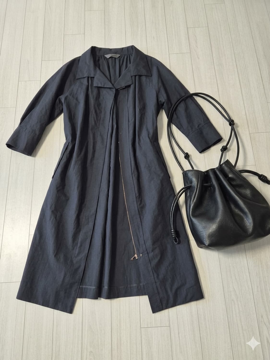 [DECO] 데코 뉴욕 컬렉션 네이비 롱 트렌치 코트 (S사이즈) 상품이미지1