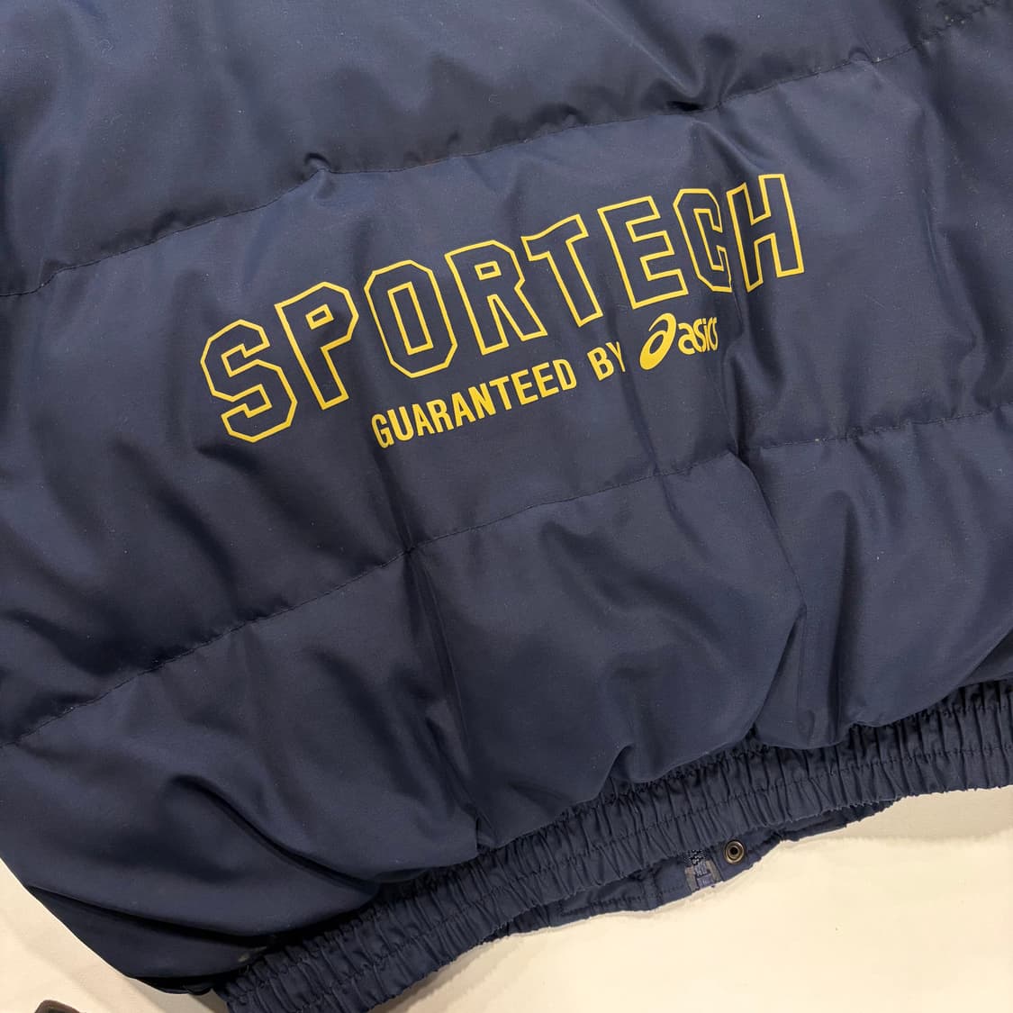 [100] 90s 아식스 퍼포먼스 패딩 점퍼 네이비/옐로우 B277 상품이미지10