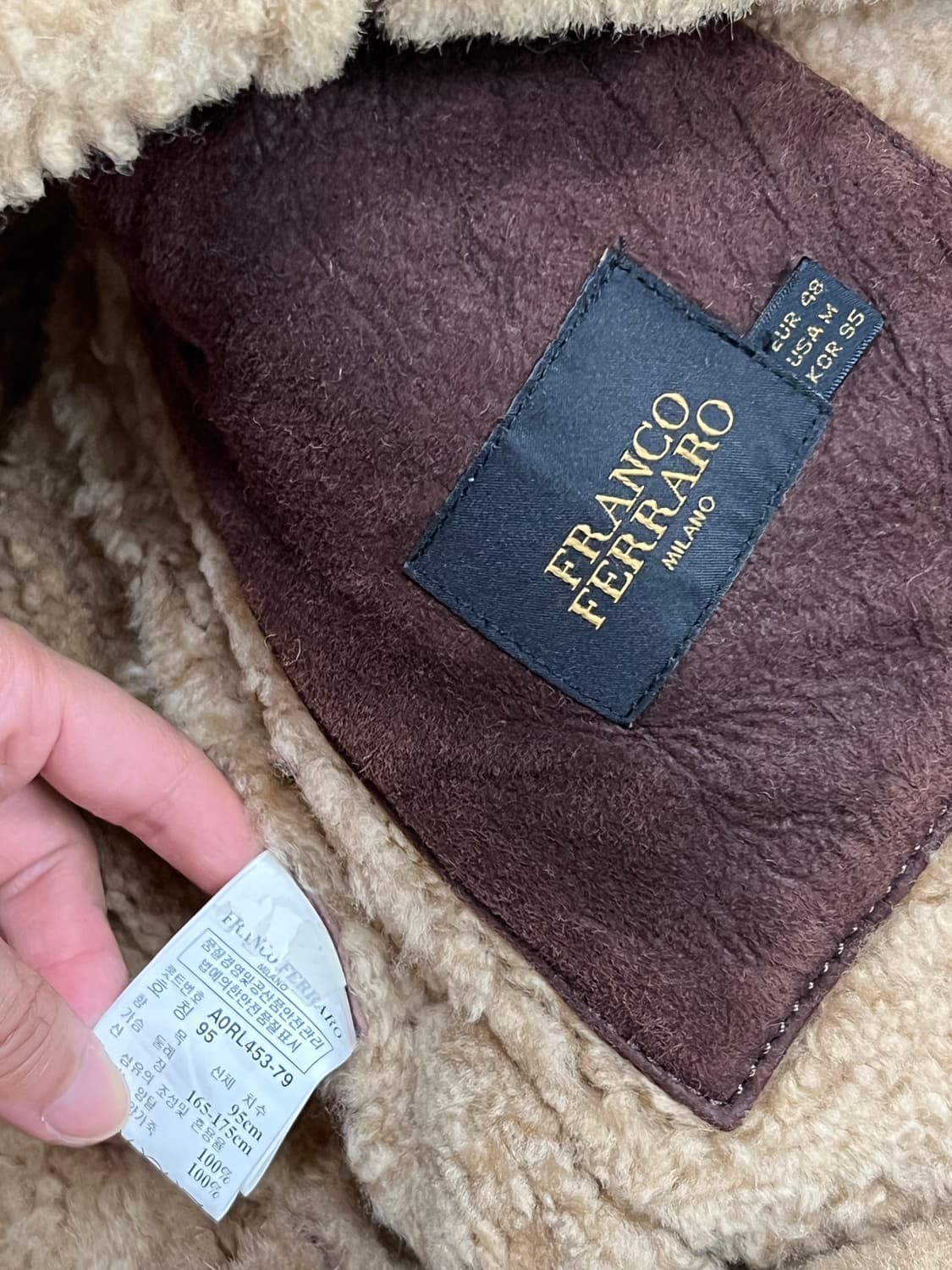 (95) 프랑코 페라로 빈티지 양가죽/양털 무스탕 자켓 상품이미지5