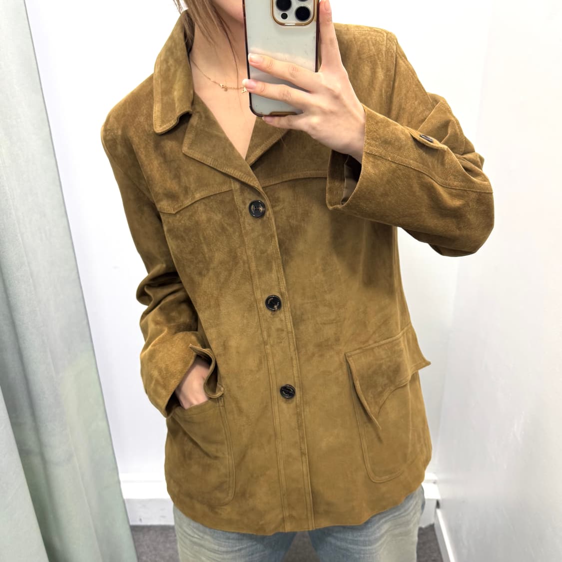 돈피 브라운 스웨이드 자켓 상품이미지2