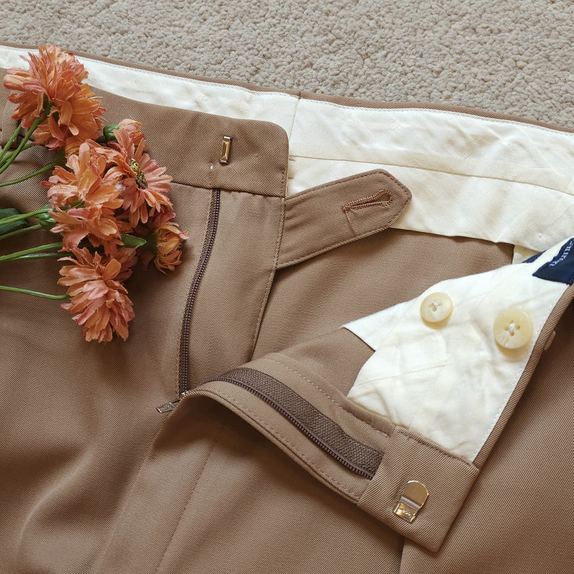 90s 폴로 랄프로렌 엑스트라 파인 버진울 이탈리안 투턱 치노팬츠 38 상품이미지7