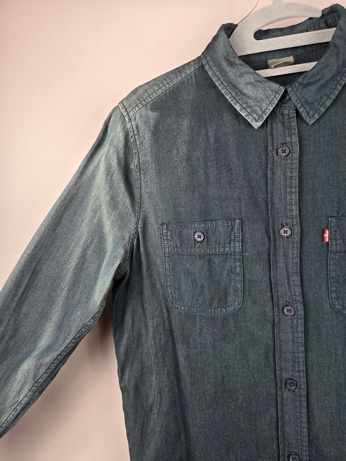 [무료배송]리바이스 S 여성 워싱 얇은 데님 청 긴팔 셔츠 상품이미지4