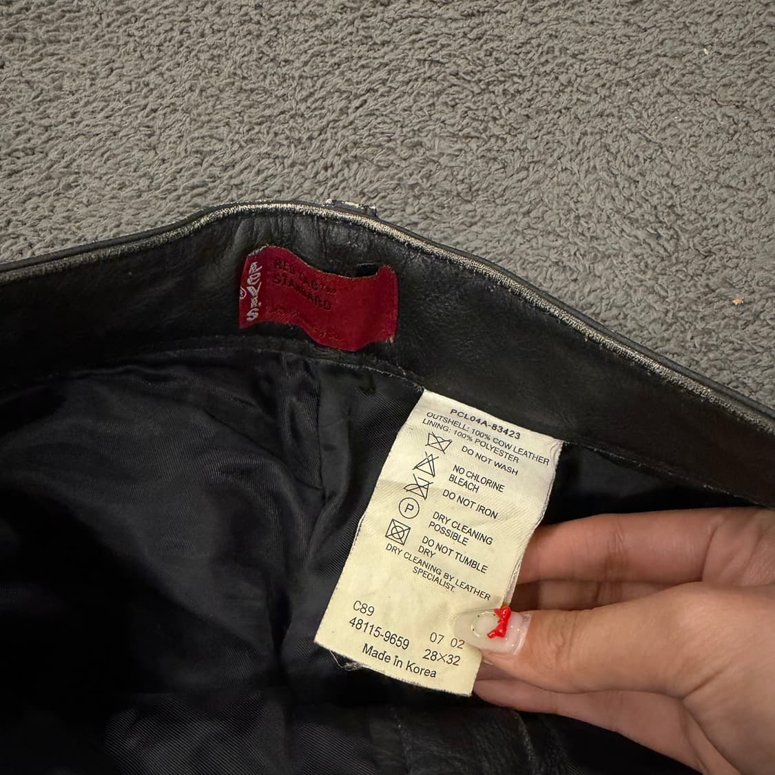 [정품/28X32] 리바이스 소가죽 레더 팬츠 상품이미지4