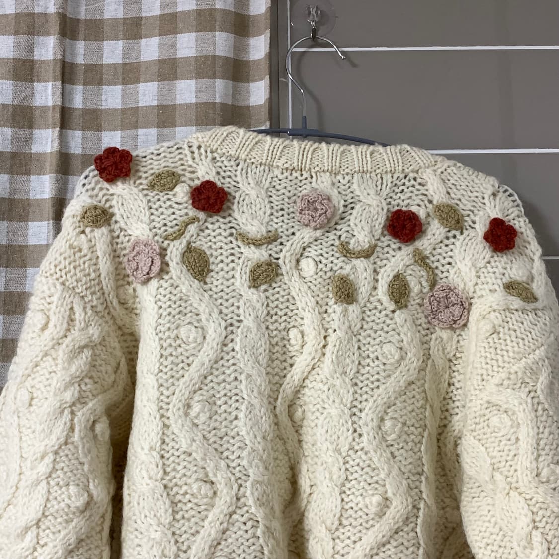 빈티지 아이보리 꽃자수 가디건 상품이미지4