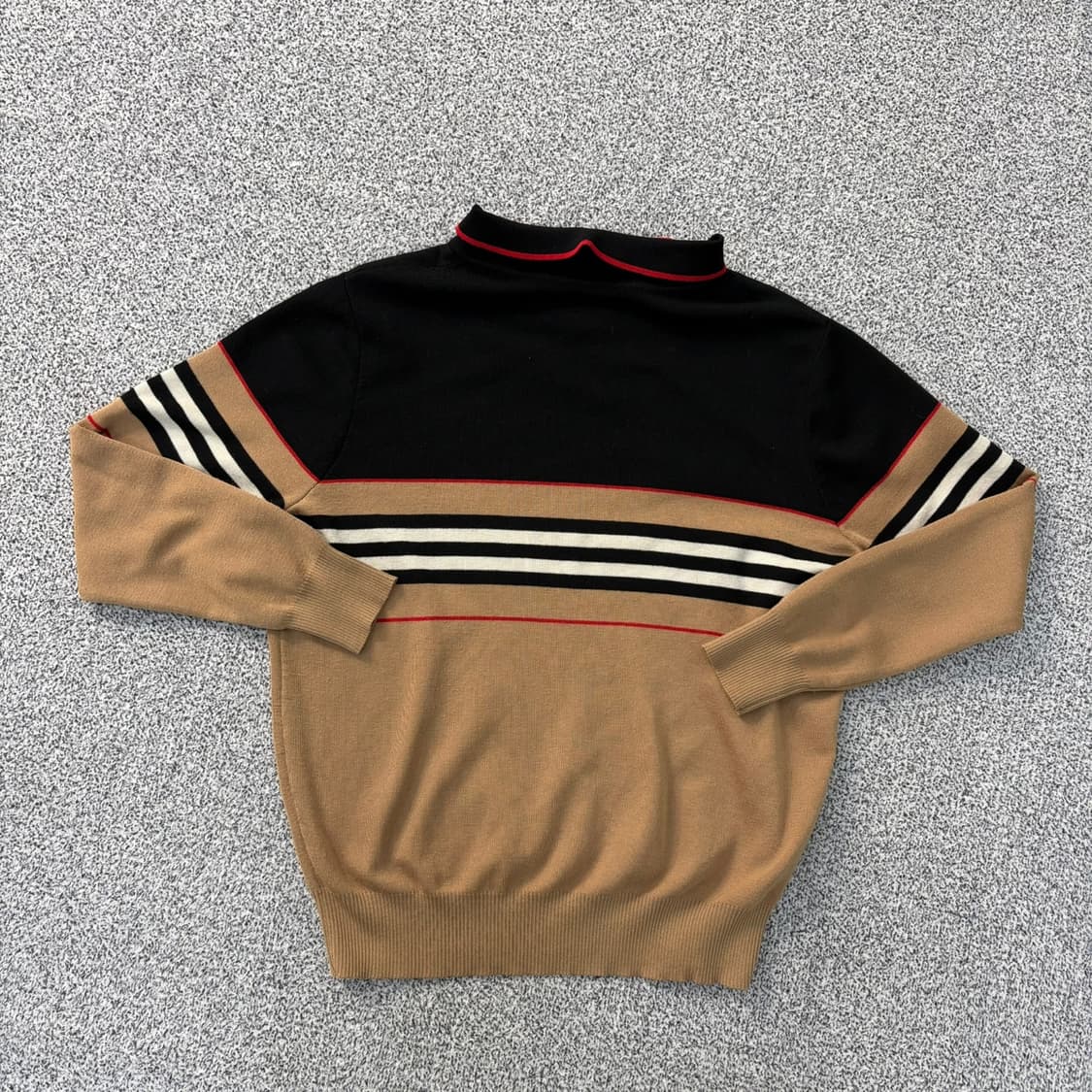 실측확인 여성 배색 카라 니트 0428J 상품이미지3