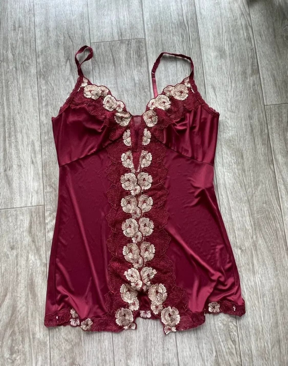 오리엔탈 와인색 빈티지 레이스 나시 상품이미지1