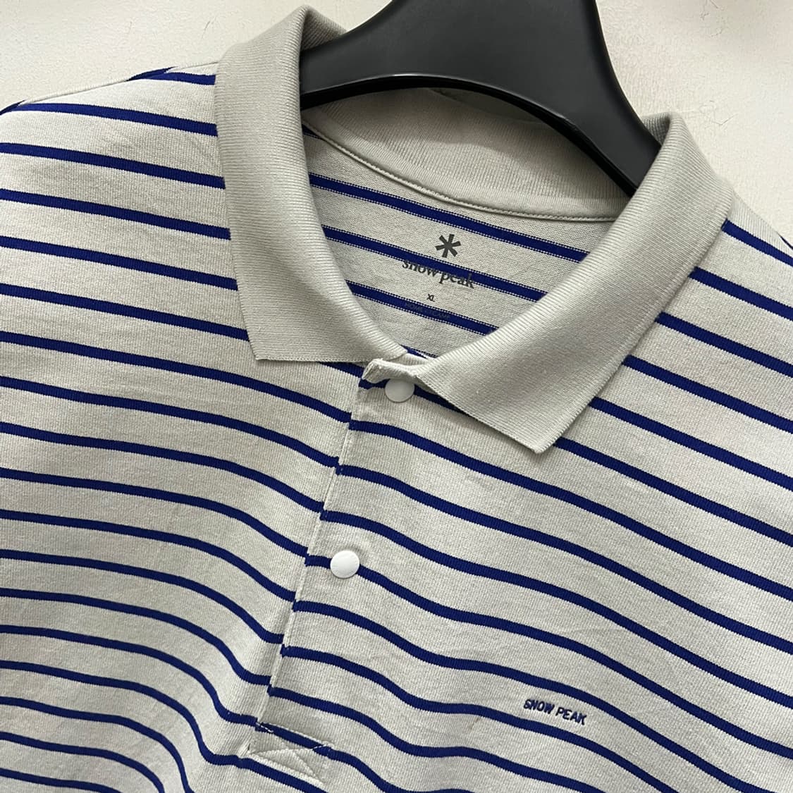 스노우피크 헤비 코튼 사이드 포켓 스트라이프 폴로 긴팔티 XL 상품이미지3