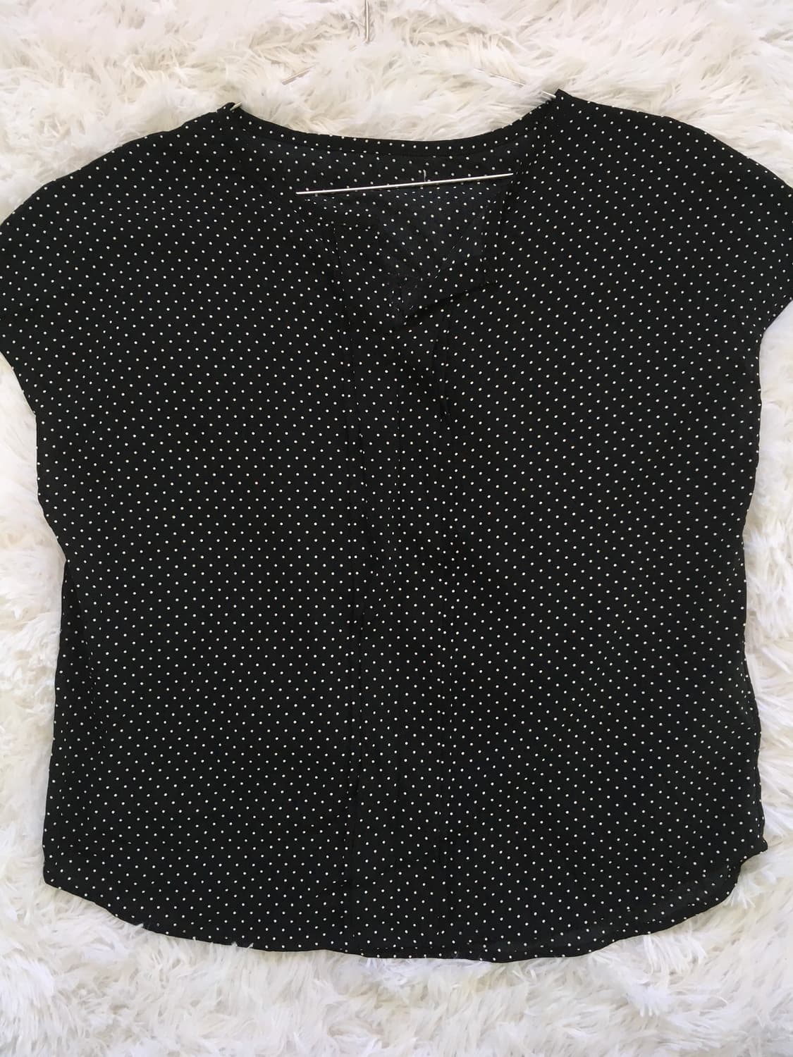 빈티지 트임넥 블랙 도트 블라우스 1039 y2k 스트릿 갸루 펑키 일본 상품이미지1