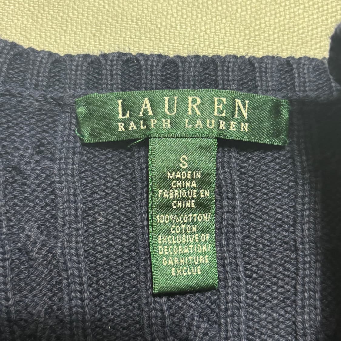 S 랄프로렌 여성용 네이비 케이블 니트 상품이미지4