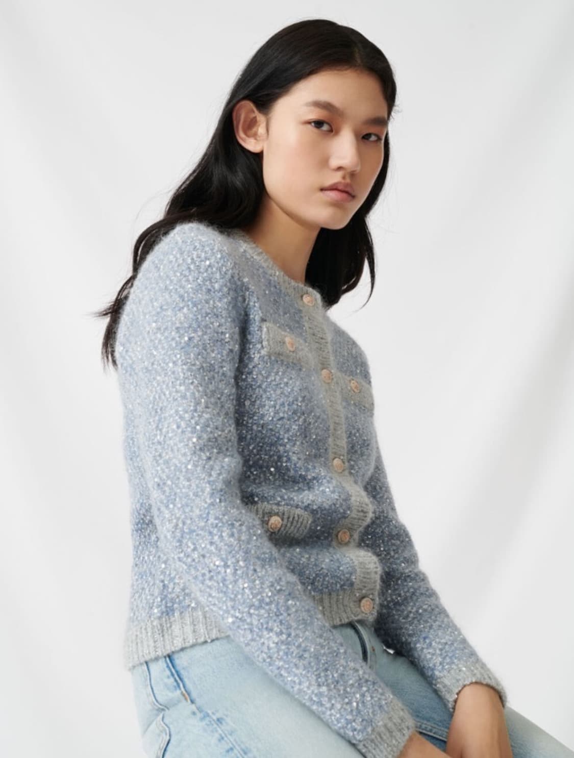 마쥬 루렉스 가디건 스카이블루 상품이미지2