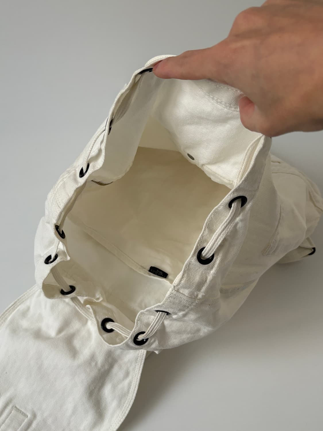 Twill Cotton Rucksack (White) 상품이미지8