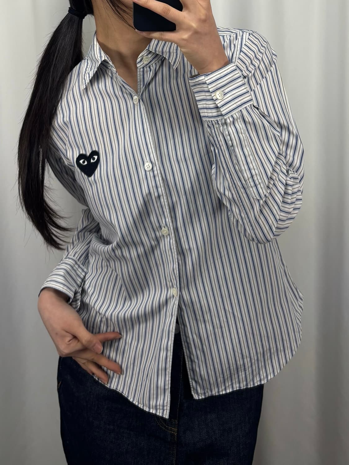 꼼데가르송 블루 스트라이프 셔츠 상품이미지1