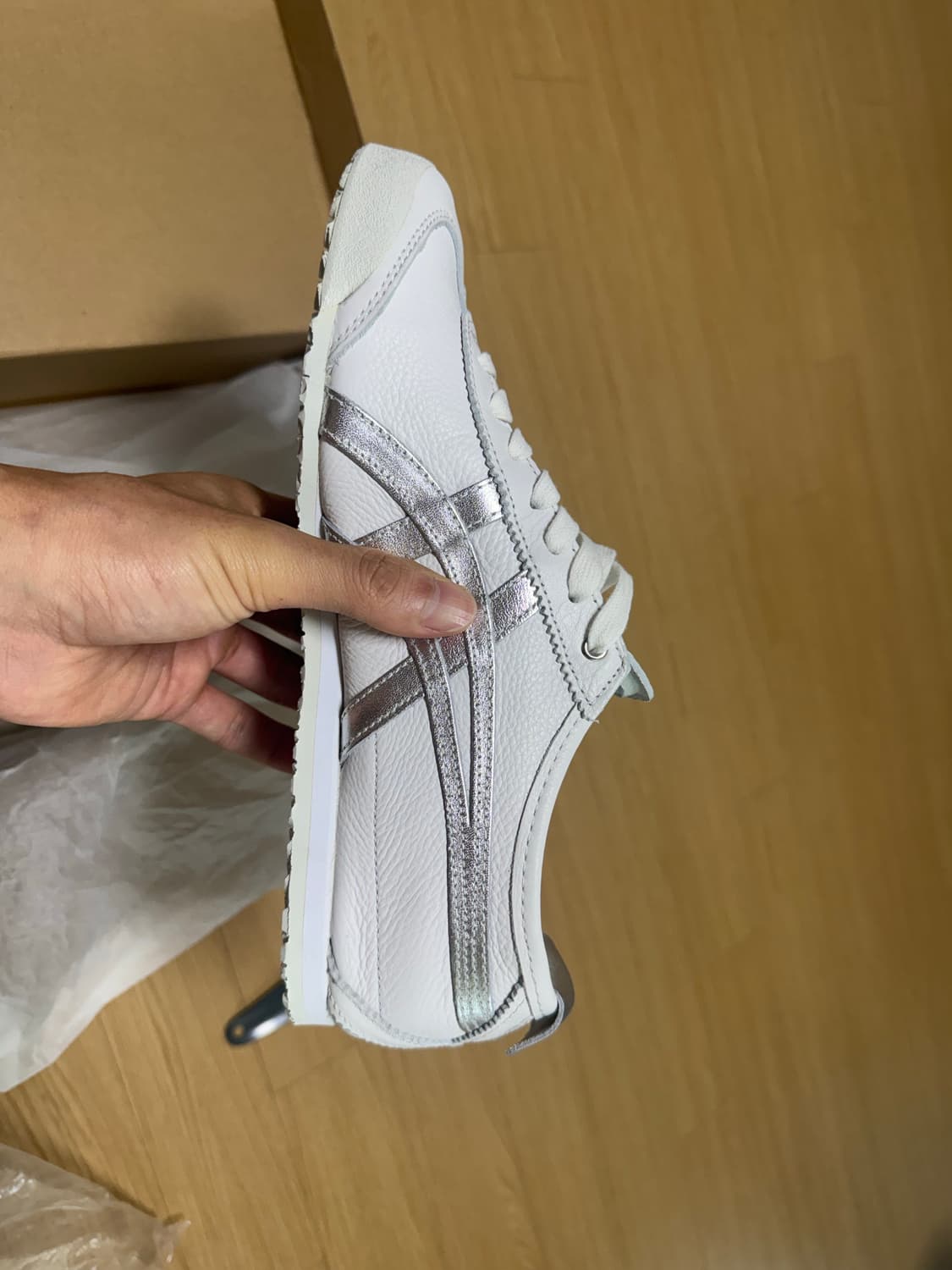 오니츠카타이거 화이트 실버(d508k-0193) 스니커즈(260) 새상품 상품이미지5