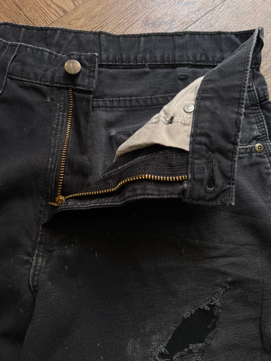 [32]칼하트 USA 빈티지 페이딩 블랙 카펜터 워크 팬츠 상품이미지2