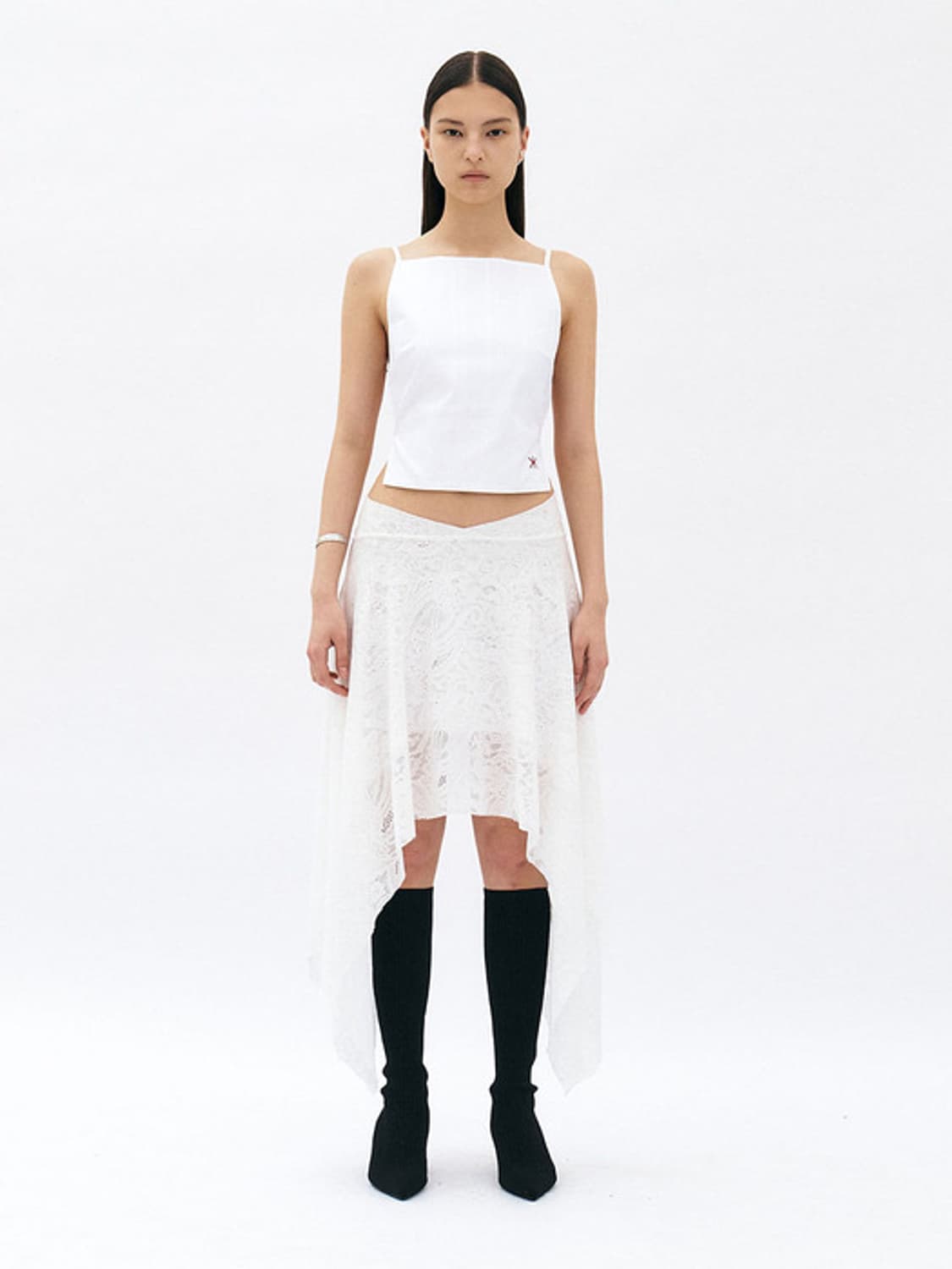 Yunse 윤세 레이스 드레이프 스커트 상품이미지1