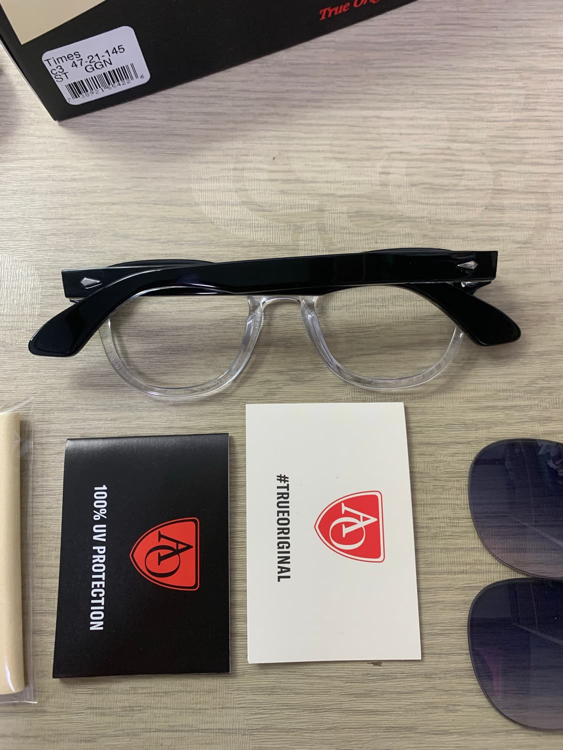 [47] 아메리칸 옵티컬 블랙크리스탈 미사용 선글렌즈 상품이미지3